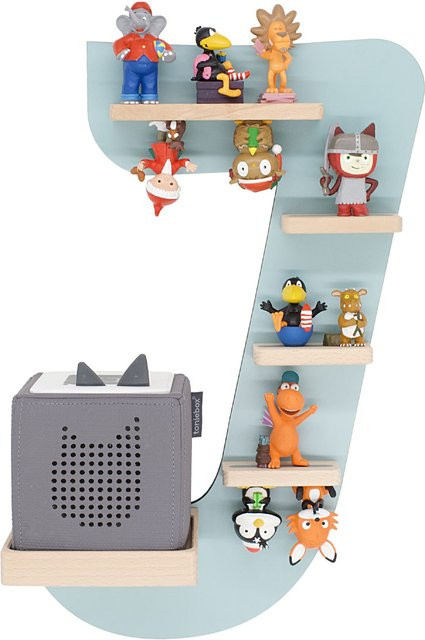 BOARTI Kinderregal Buchstabe J aus Holz als Wandregal für Toniebox und Figuren mit Magneteinsätzen, H x B x T: 47 x 32 x 19 cm - Bild 1