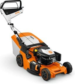 STIHL Benzin-Rasenmäher RM 453 V in Orange mit Mulchkit und Fangkorb - Bild 1