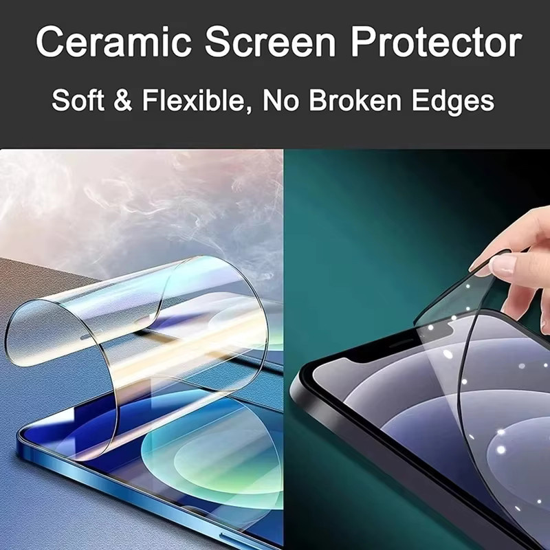 5er Pack High-Definition 9D Keramik Membran Schutzfolie für iPhone 17 Pro 16 Pro Max 15 14 13 12 11 Air, Transparent, Volle Abdeckung - Bild 4