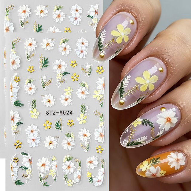 Full Beauty Nagelaufkleber Gänseblümchen, 2 Stück, Glänzend - Bild 1