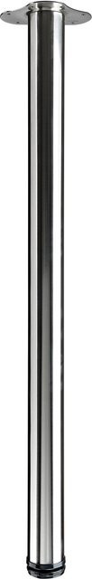 Hettich Tischbein in Edelstahl-Optik Silber mit Montageplatte, Durchmesser: 6 cm, Höhe: 90 cm - Bild 1