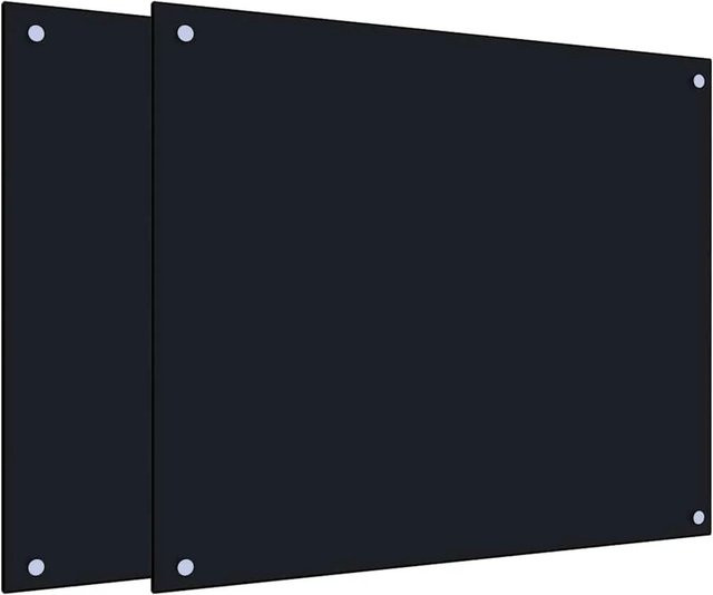 vidaXL Küchenrückwände aus Hartglas, 2 Stück, Schwarz, B: 70 cm, H: 60 cm - Bild 1