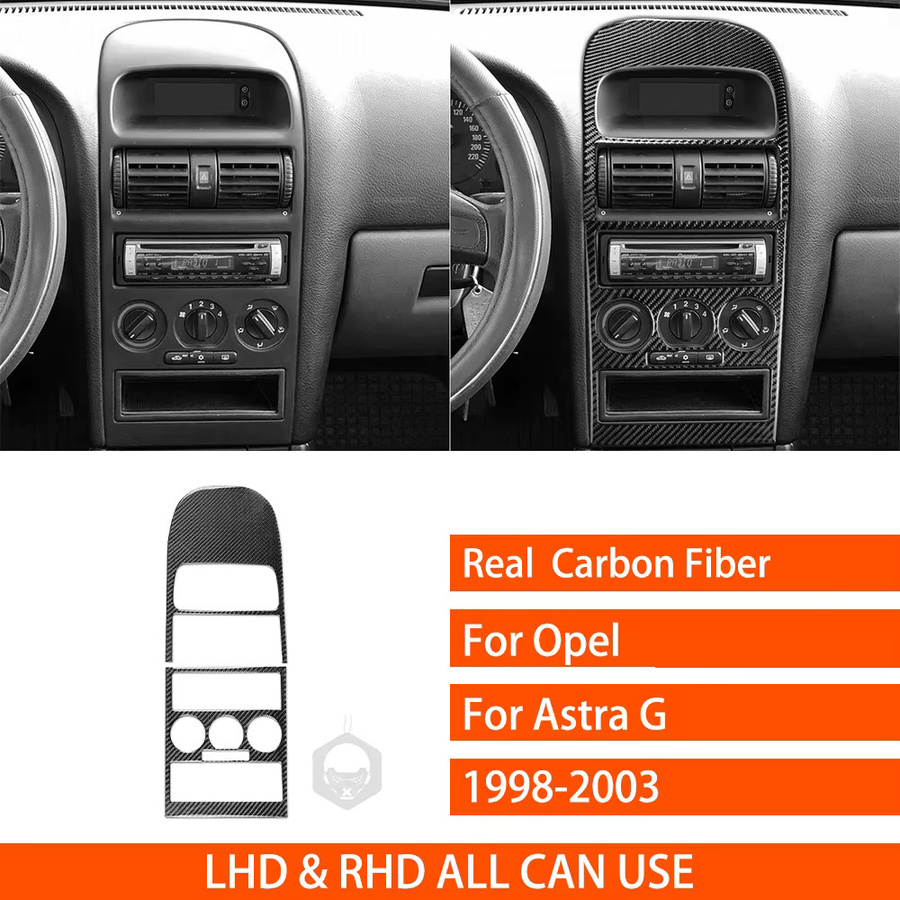 RRX CARBON Carbon-Faser Aufkleber für Opel Astra G 1998-2003 Radio und AC/CD Bedienfeld in Schwarz - Bild 4
