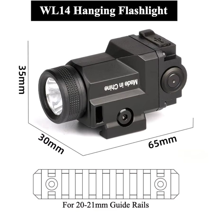 WARGAME WL14 B800 Taktische Taschenlampe aus Legierung mit Picatinny-Schienenmontage und USB-Aufladung - Bild 1