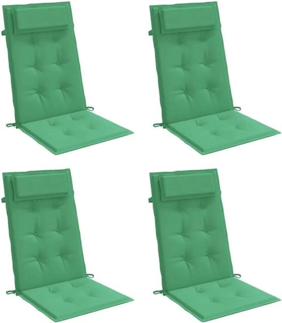vidaXL Set aus 4 Hochlehner-Auflagen in Grün aus wasserabweisendem Oxford-Gewebe - Bild 1