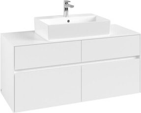 V&B Waschtischunterschrank Collaro in White Matt mit mittiger Waschtischöffnung, B/T/H: 120 x 54,8 x 50 cm - Bild 1