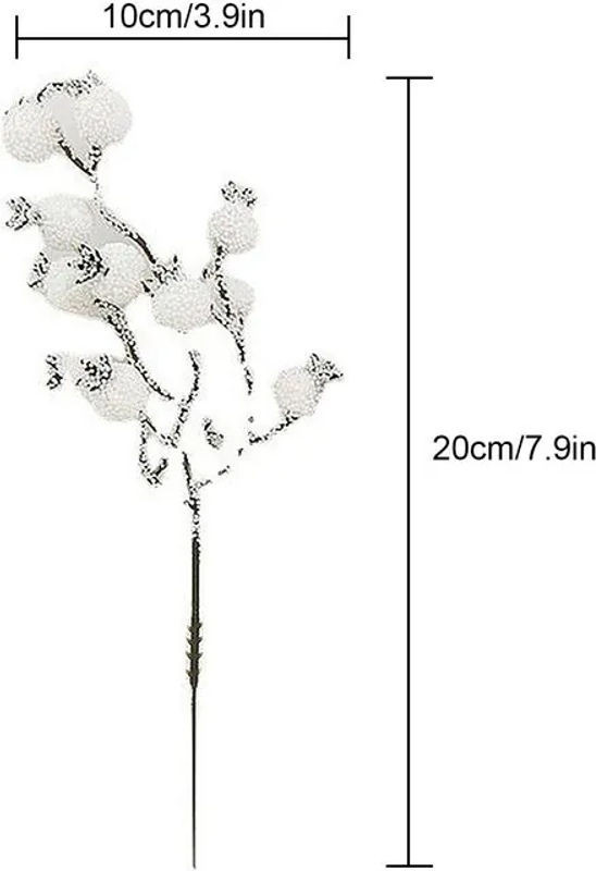 Love Home Garden Künstliche Weiße Beeren als Einzelstamm für Weihnachts- und Hochzeitsdekoration, Länge: 20 cm - Bild 1