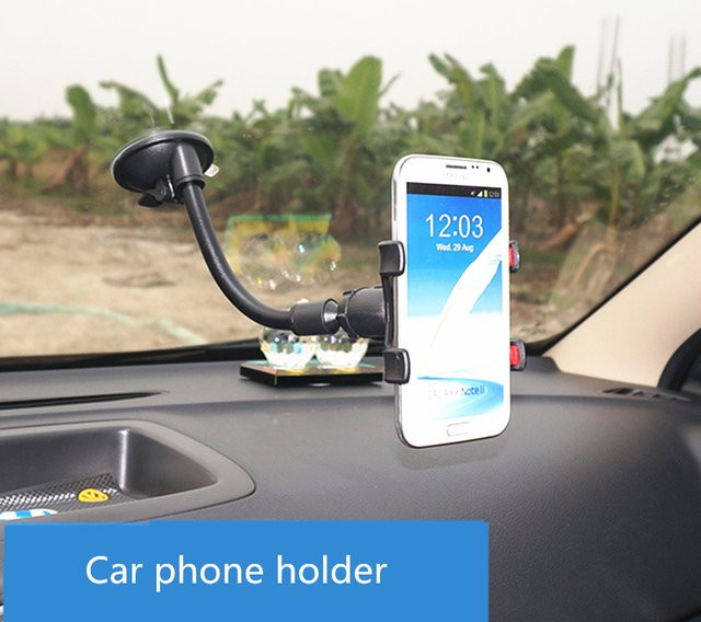 Universeller 360-Grad drehbarer Handyhalter mit Saugnapf für Auto und Gitarre in Schwarz - Bild 1