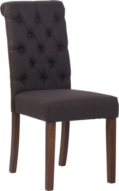 CLP Esszimmerstuhl Lisburn Polsterstuhl aus Samt und Stoff im Chesterfield Design gesteppt - Bild 1