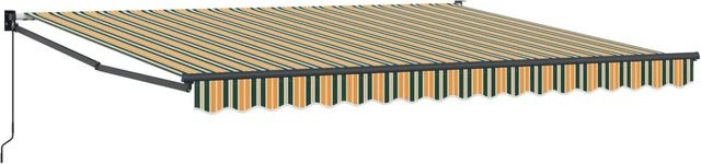 vidaXL Elektrische Ausziehbare Markise Grün-Weiß B: 400 cm, T: 350 cm - Bild 1