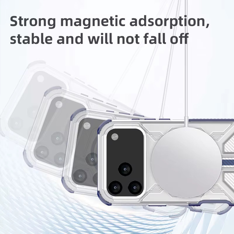 Magnetische MagSafe Handyhülle für iPhone 17 16 15 14 13 Pro Max und 17E 16E in Blau mit kabellosem Laden und Sturzschutz - Bild 5