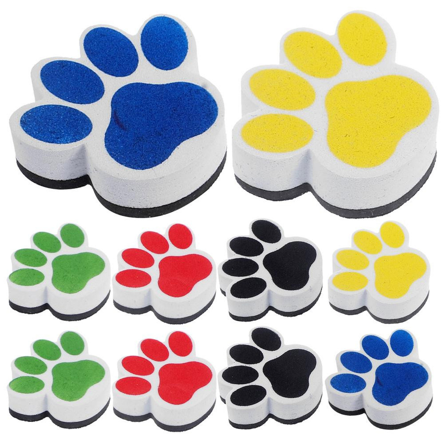 Yiran Furniture 10er Set Cartoon Hund Fußabdrücke Magnete aus EVA in Gelb für Whiteboards und Trockenwischtafeln - Bild 3