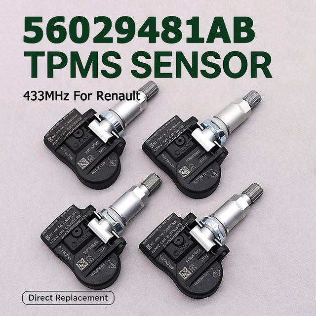 GANGLE 4er-Set TPMS Reifendrucküberwachungssensoren 433 MHz in Schwarz für Renault Fluence Laguna Grandtour Latitude Megane Scenic Zoe - Bild 1