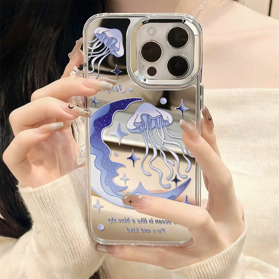 Ozean-Sternenhimmel Handyhülle mit Make-up-Spiegel für Apple iPhone 11 bis iPhone 17 Pro Max Schutzhülle - Bild 4