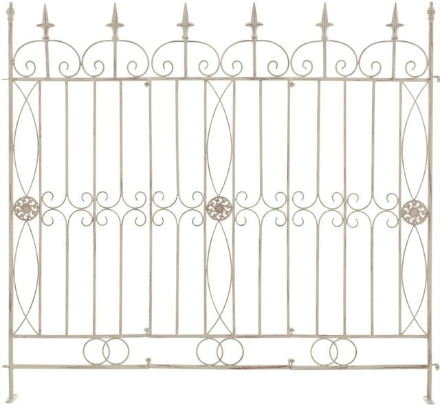 DELUKE Gartenzaun LINUS Rankzaun aus Metall in Antik-Creme, B/H: 124 x 116 cm - Bild 1