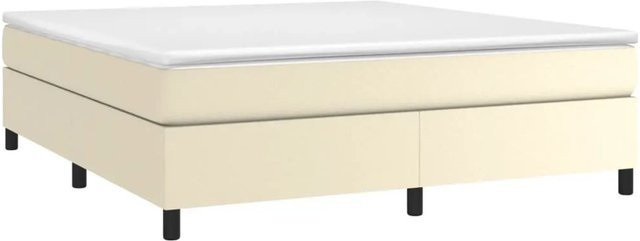 vidaXL Boxspringbettgestell in Beige aus Kunstleder mit Polsterung B/T/H: 160 x 200 x 35 cm - Bild 1