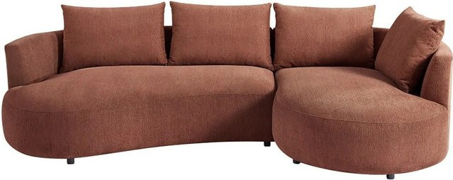 Vente-unique Sofa Lousado Ecksofa in Terracotta ohne Schlaffunktion mit Strukturstoff - Bild 1