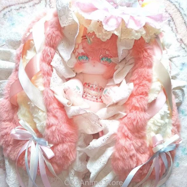 YUNZHAOLU Erdbeere Mädchen Plüschfigur aus weicher Baumwolle, 30 cm - Bild 1