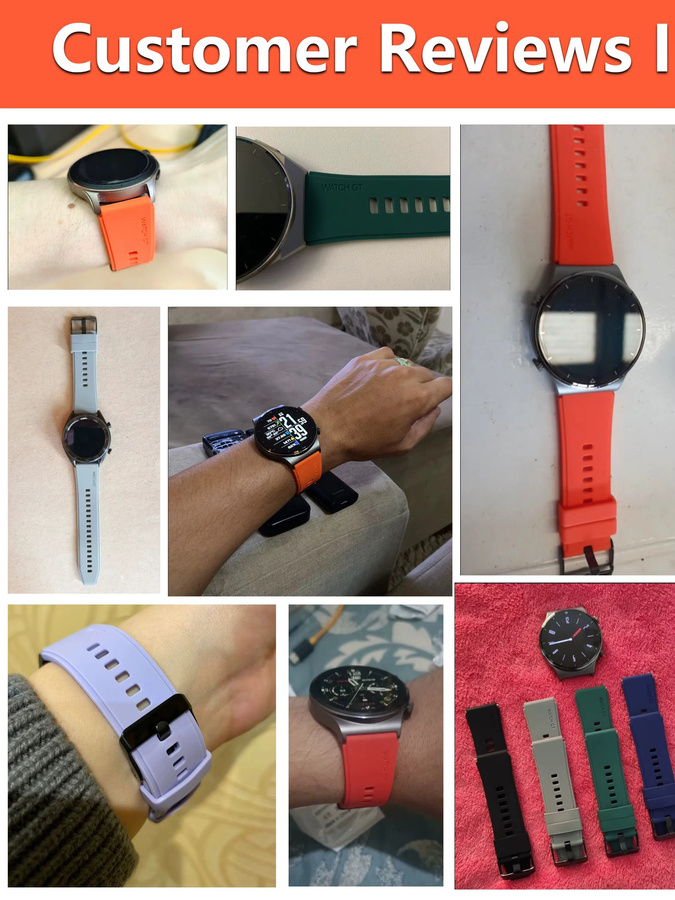 Huawei Uhrenarmband Silikon, 22 mm, Schwarz - Bild 4