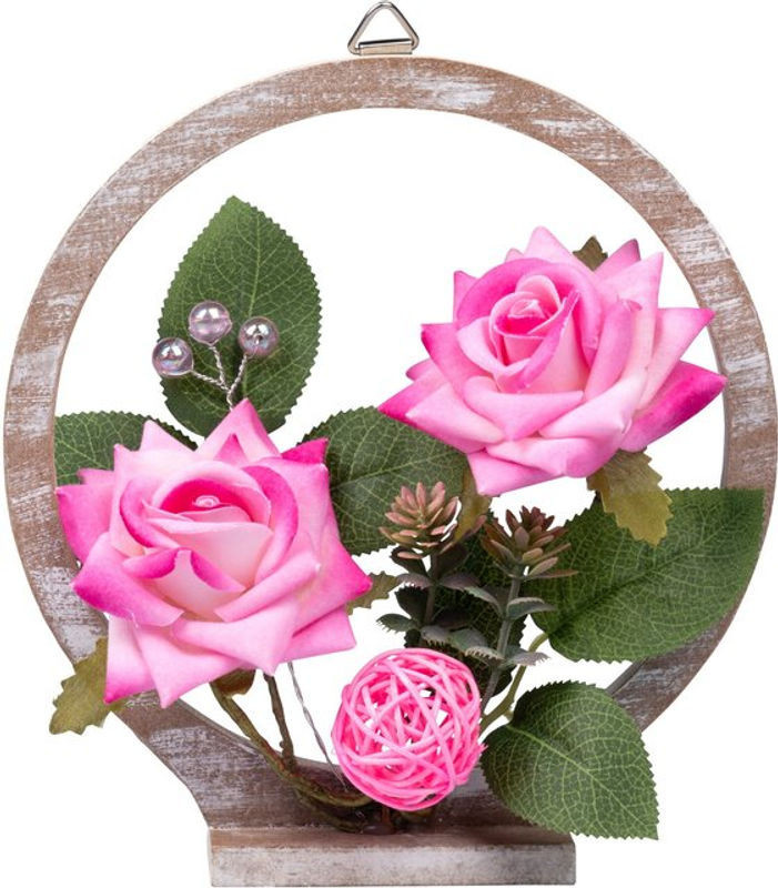 Dekofigur Rosenpracht von viva domo aus Holz in Rosa und Mehrfarbig mit floralem Design - Bild 1