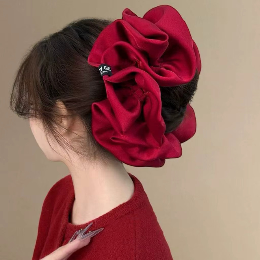 Haargummis aus Samt, Rot und Schwarz, Unisex - Bild 2