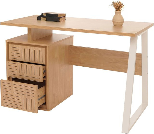 MCW Schreibtisch O32 aus Melamin Holz in Ulme Natur, B/T/H: 118 x 58 x 77 cm - Bild 1