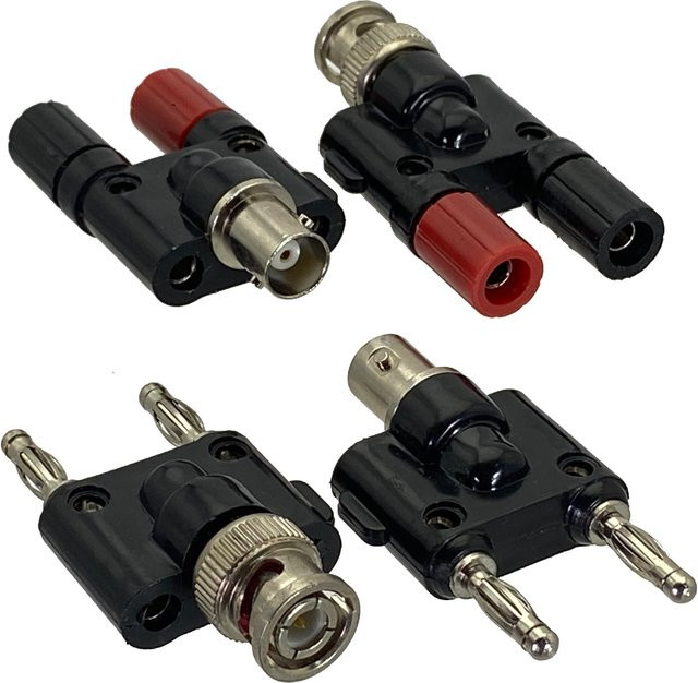 BNC auf Bananenstecker und Buchse RF-Stecker Koaxial-Testkonverter Adapter in Schwarz - Bild 1