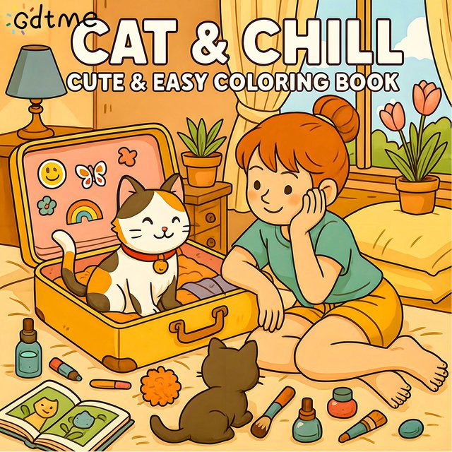 KATZE & CHILL Malbuch für Erwachsene mit niedlichen Mustern in Multicolour - Bild 1