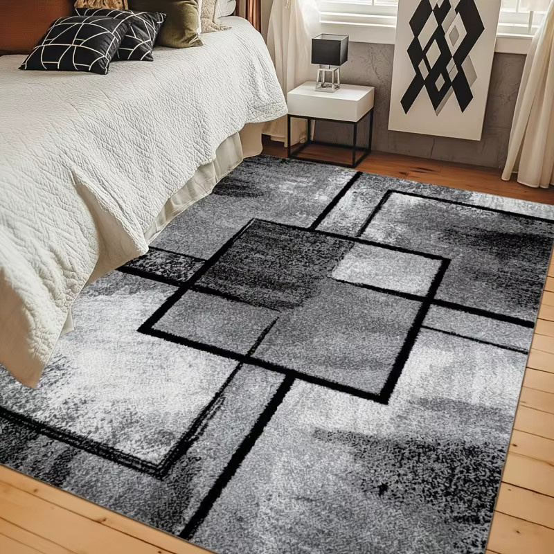 VIKAMA Moderner Geometrischer Teppich in Grau, Fleckresistent und Pflegeleicht für Wohnzimmer und Schlafzimmer - Bild 4