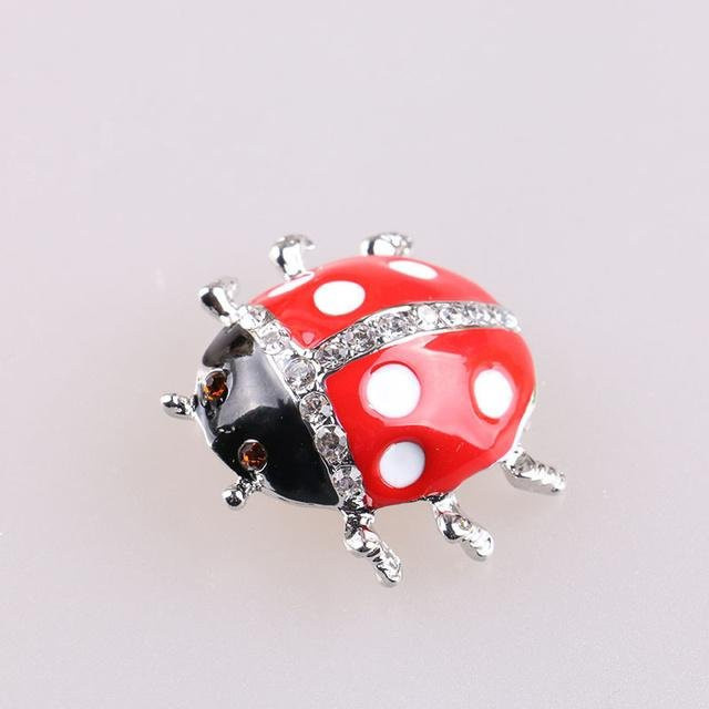 YIRAN Jewelry Brosche, Marienkäfer, Strass, Weiß, Damen - Bild 1