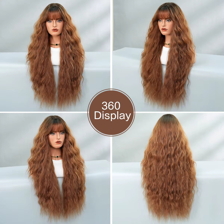 7JHH WIGS Perücke, lange gelockte braune Haare für Damen - Bild 3