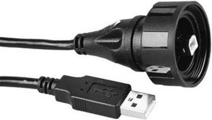 Bulgin USB-Kabel PX0840/B/3M00 mit USB-A auf USB-C, Schwarz, 3 m - Bild 1