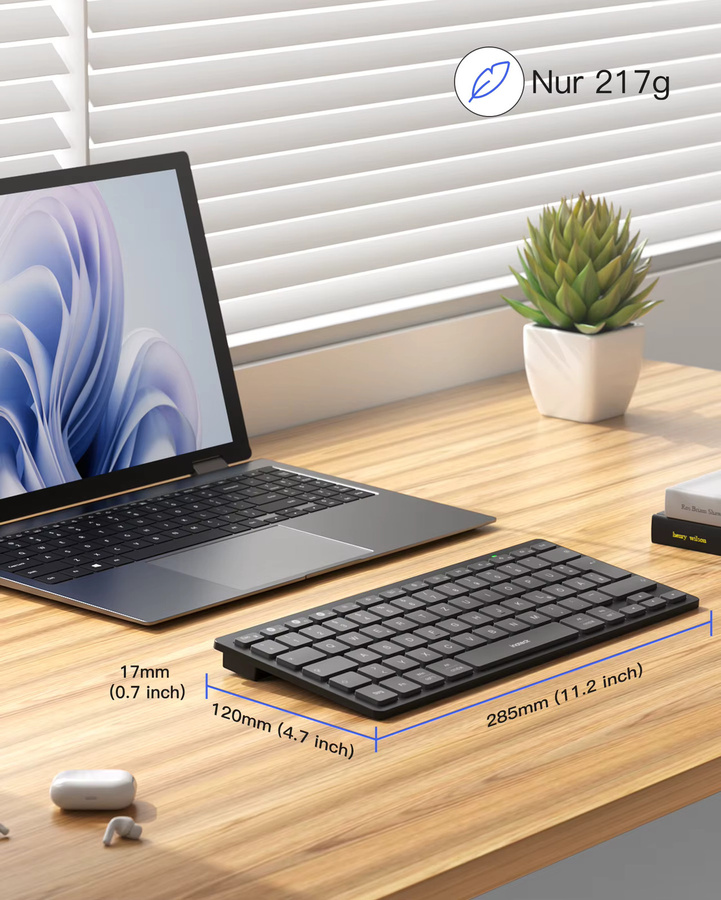 Inateck Bluetooth Tablet Tastatur KB01003 in Schwarz kompatibel mit Android, iOS, Windows PC und iPad - Bild 5