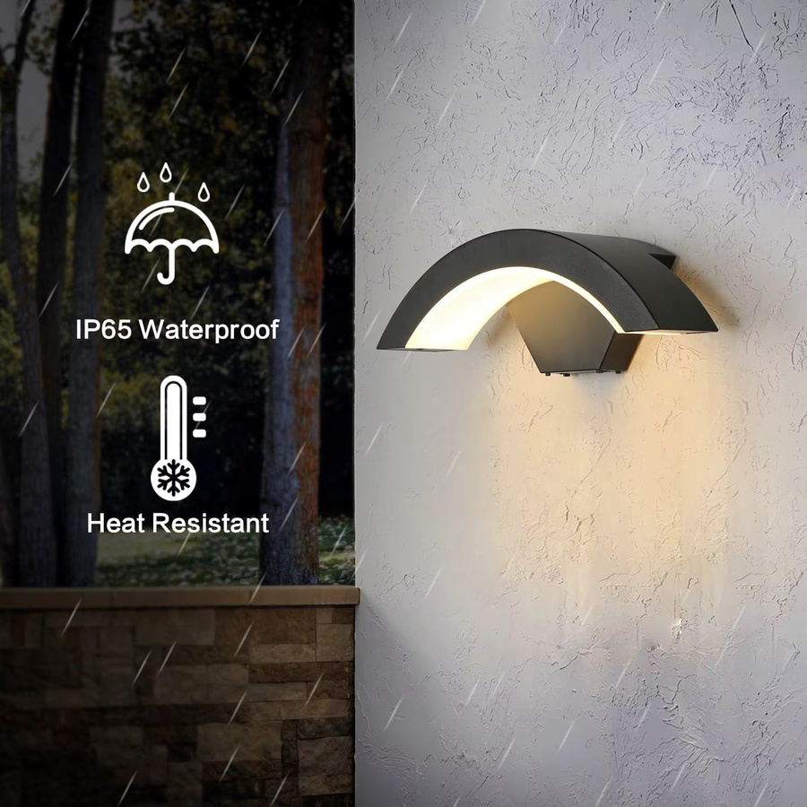 Moderne LED Außenwandleuchte in Schwarz mit Up-Down-Lichteffekt, 24 W, warmweiß 3000 K für Terrasse und Garten - Bild 4