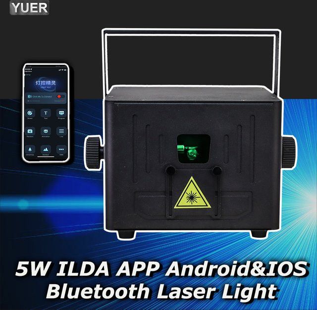 YUER 5W RGB Animation Bluetooth App ILDA Laserlichtscanner Projektor für DJ, Disco, Party und Hochzeit - Bild 1