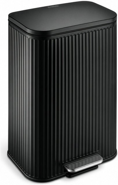Floordirekt Mülleimer Miles Treteimer mit Soft-Close und herausnehmbarem Einsatz Schwarz B: 35,0 cm, T: 42,8 cm, H: 62,0 cm, 50 l - Bild 1