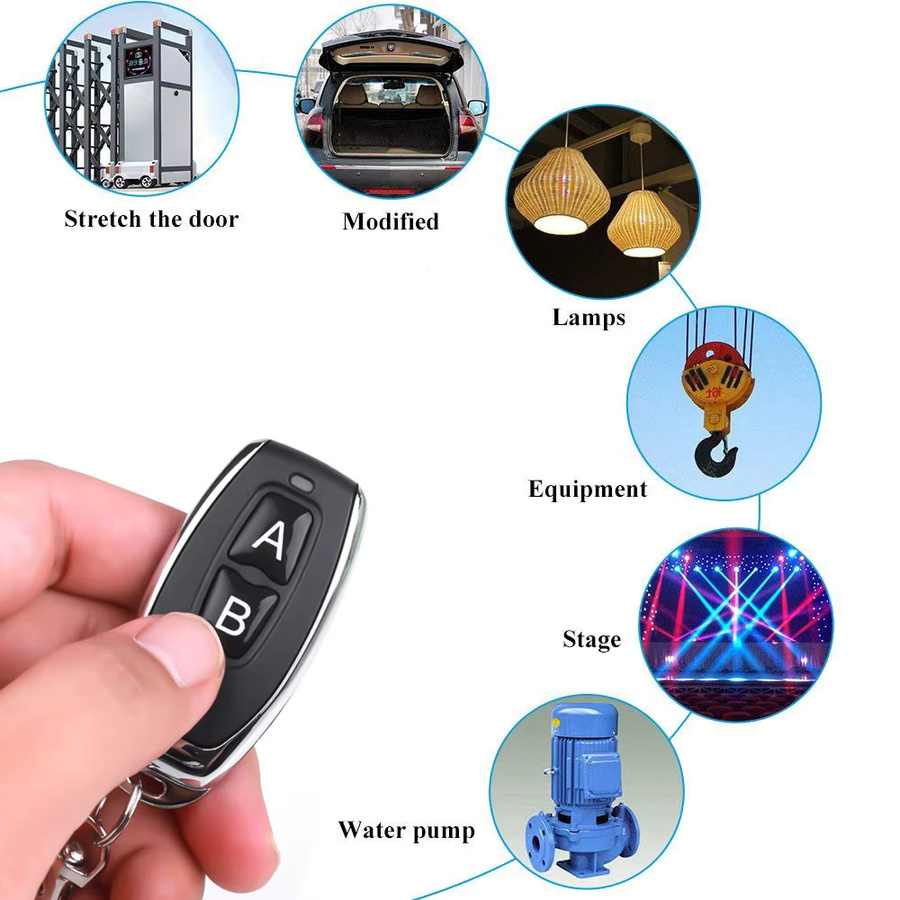 20er Set Kebidu Drahtlose 433MHz Fernbedienung Schalter mit 2 Kanälen in Schwarz, wasserdicht, ideal für elektrische Türen und Lichter - Bild 3