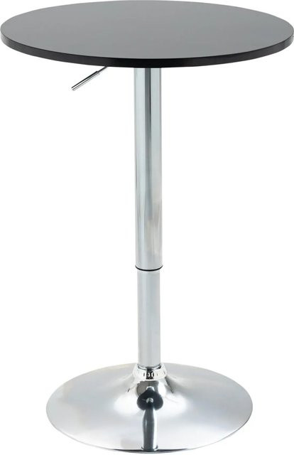 HOMCOM Bartisch modern rund in Schwarz mit drehbarer Tischplatte und höhenverstellbarem Gestell aus Stahl und MDF, Durchmesser: 61 cm, Höhe: 70-90 cm - Bild 1