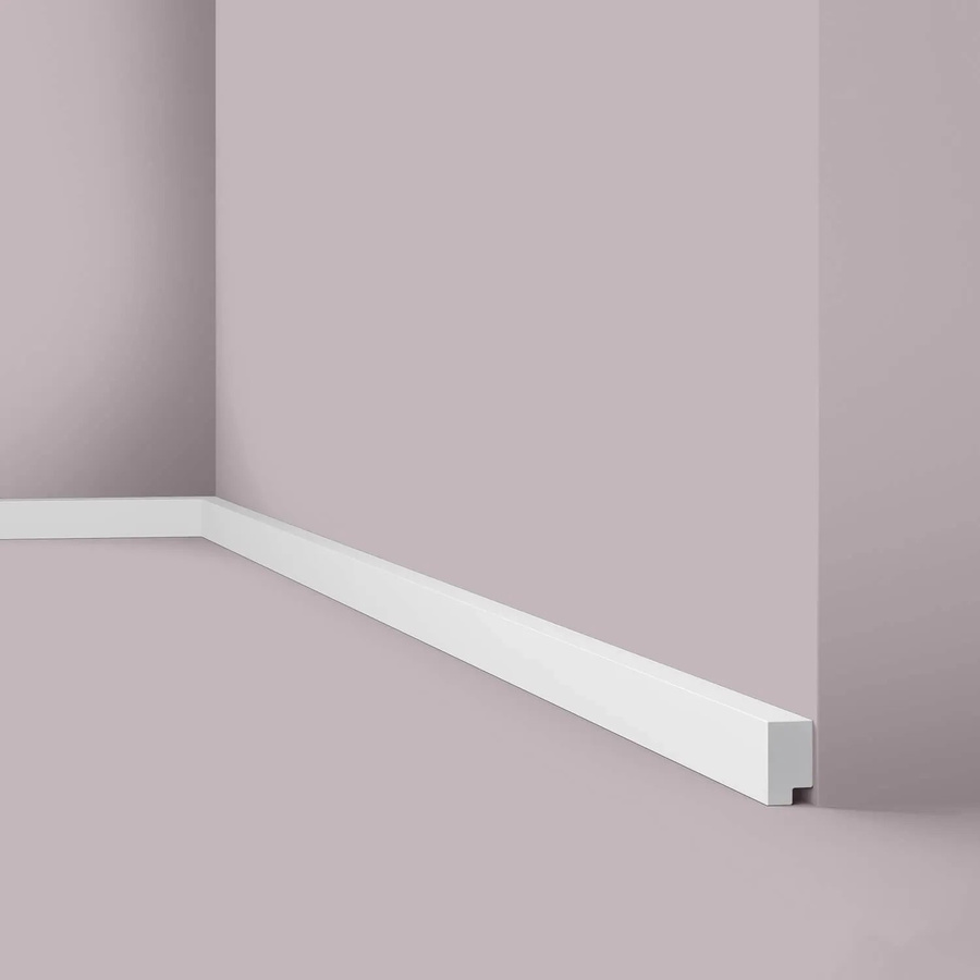 NMC Wallstyl FL11 Sockelleiste Zierleiste in Weiß, Polystyrol, Länge: 200 cm, Höhe: 2,5 cm, Breite: 1,45 cm - Bild 1