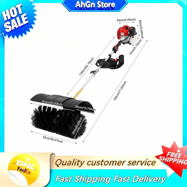 CNCEST Benzin-Handkehrmaschine mit 52cc Motor und 1700W in Schwarz - Bild 1