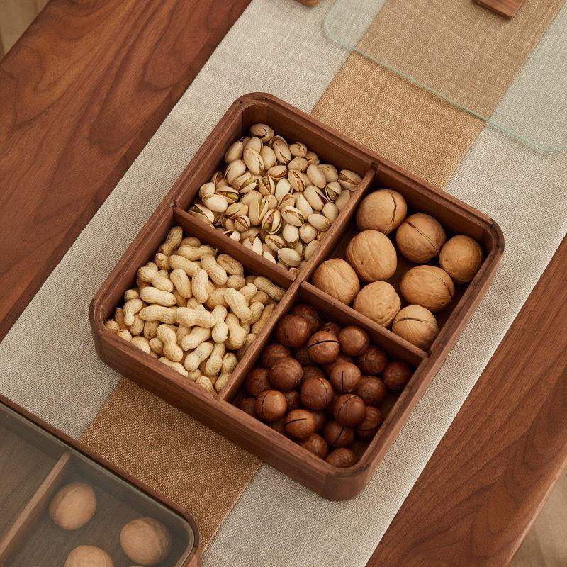 Massivholz-Schubladenfach-Box für Snacks und Süßigkeiten in Braun mit abgerundeten Ecken - Bild 6