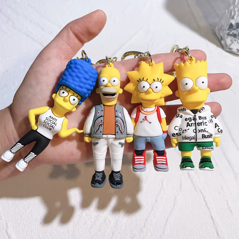 The Simpsons Homer Marge Bart Lisa Schlüsselanhänger, Silikon-Puppe - Bild 2