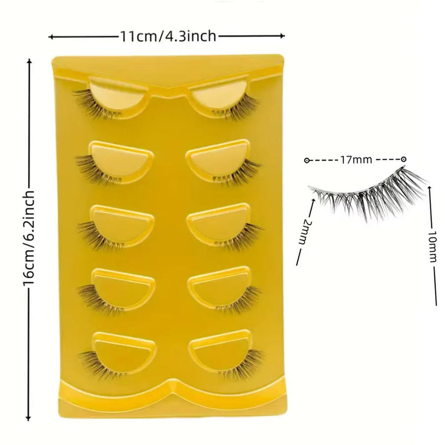 LIMEIKAI Wispy Half Lashes, 5 Paar, natürlich - Bild 2
