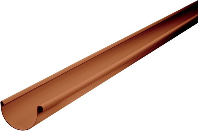 Inefa Dachrinne halbrund aus PVC in Braun mit Nennweite 125 mm, Länge: 200 cm - Bild 1
