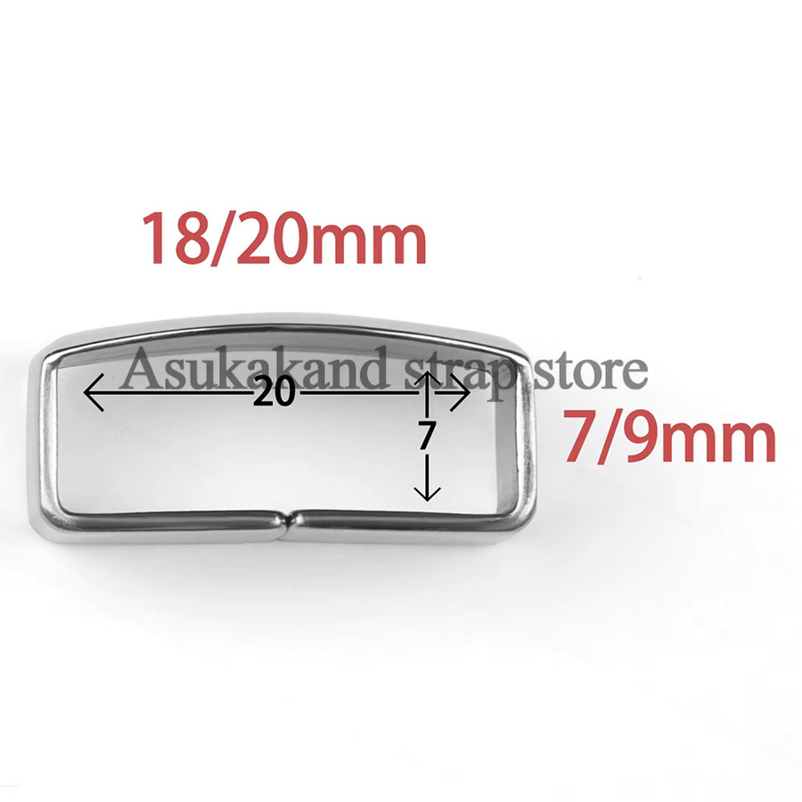 asukaband Uhrenzubehör Ring Schnalle, Edelstahl, Silber, 18mm 20mm, Unisex - Bild 2