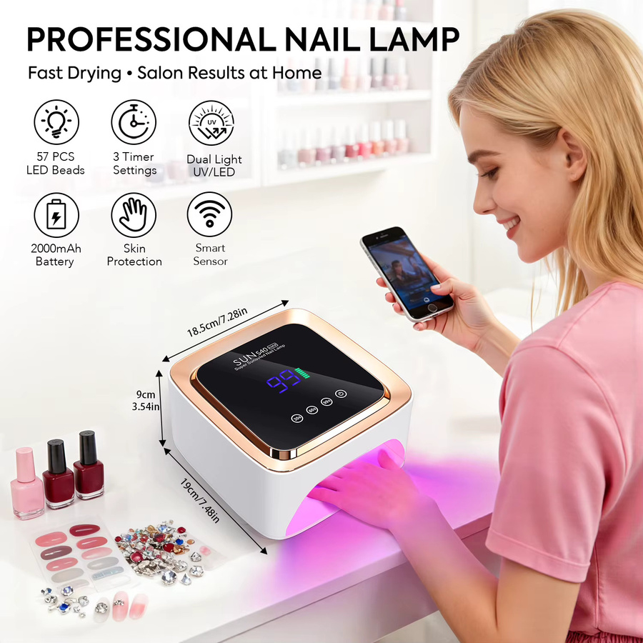 DianaBeauty UV-Nagellampe, 57 LEDs, kabellos, Unisex - Bild 2