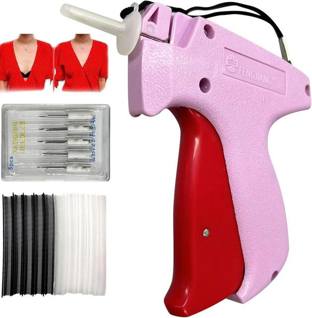 Mini-Nähpistole Pink als Mikro-Nähpistole und Feinstich-Etikettierpistole zum Fixieren von Kleidung, Säumen und Quilten - Bild 1