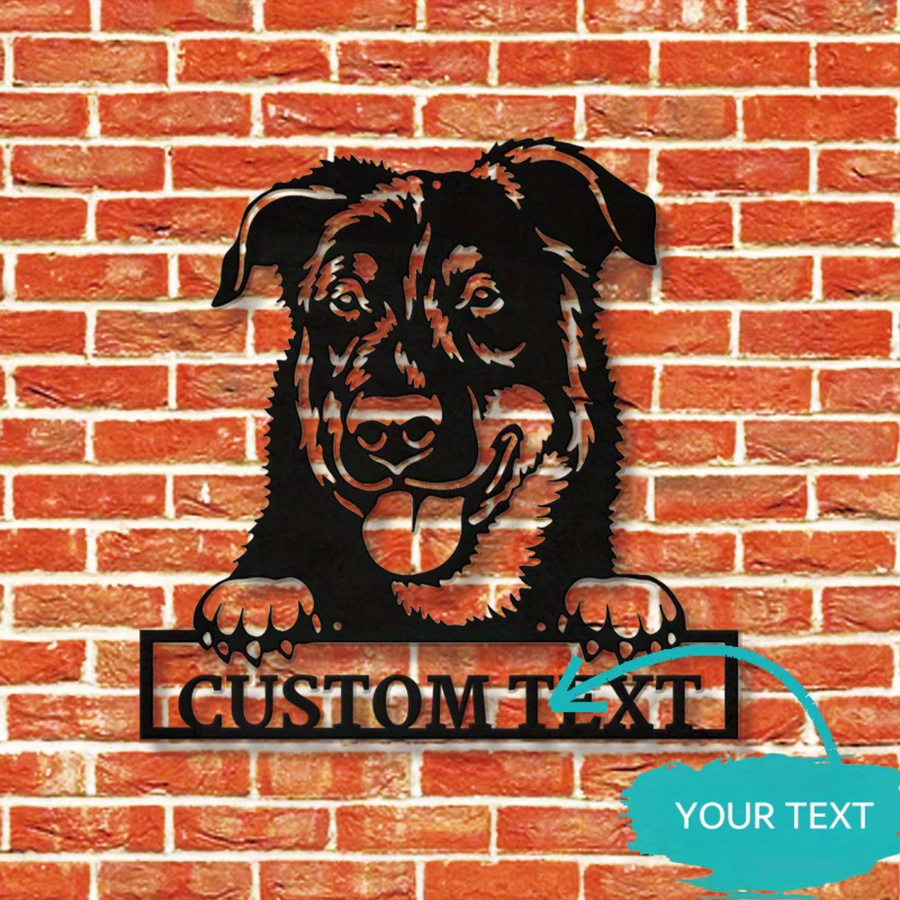Personalisiertes Hello Young Beauceron Hund Metall-Wandkunst in Schwarz - Bild 2