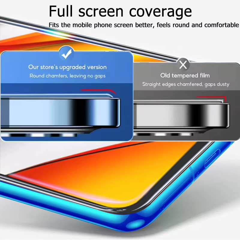 3er-Pack gehärtetes Glas Displayschutzfolie für Xiaomi Poco F3, transparent, 9H Fingerabdruck-Entsperrung und Anti-Explosion-Schutz - Bild 5