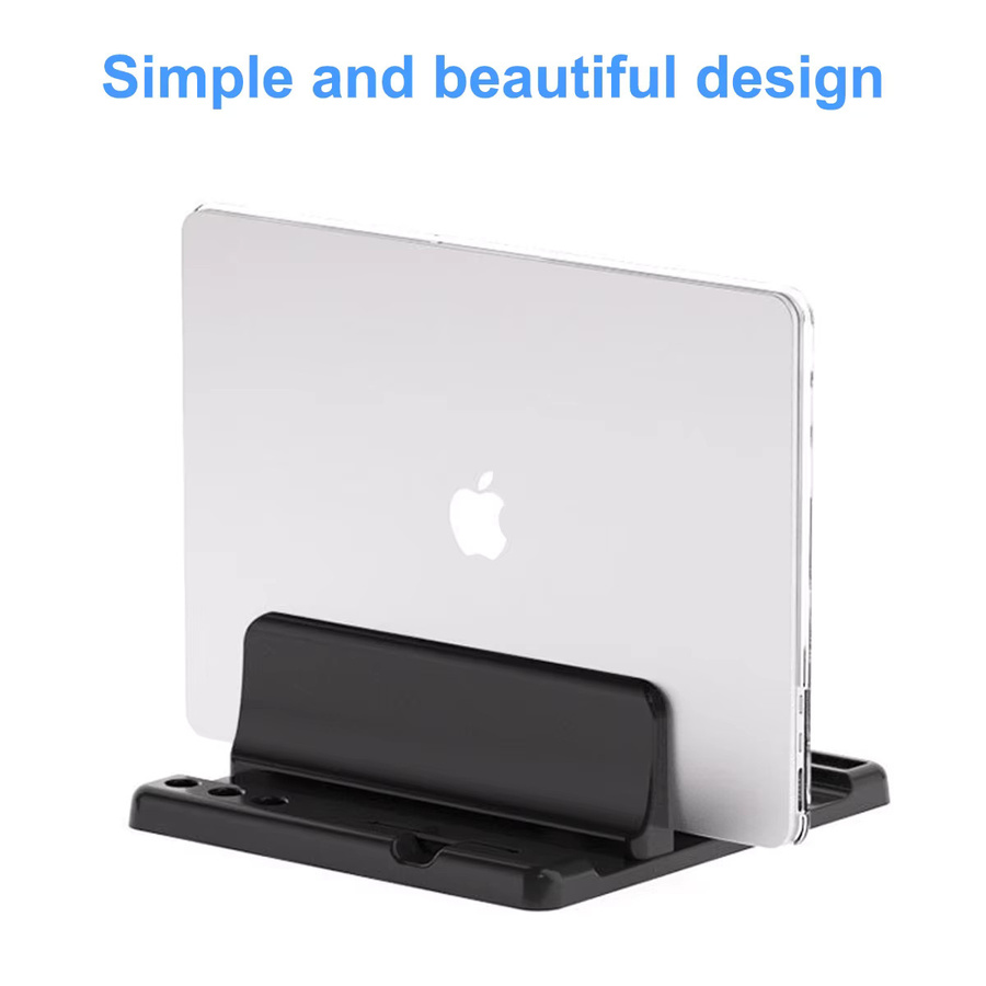FONKEN 4-in-1 Laptopständer aus ABS-Kunststoff in Schwarz, verstellbarer platzsparender Halter für MacBook, iPad, Chromebook, HP und Dell - Bild 3
